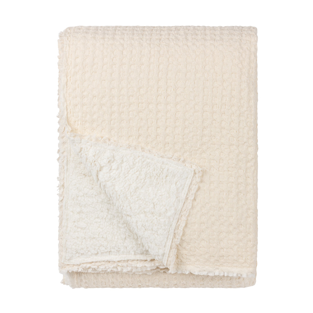 Ronan Waffle Weave Sherpa Throw from Roseland Furniture