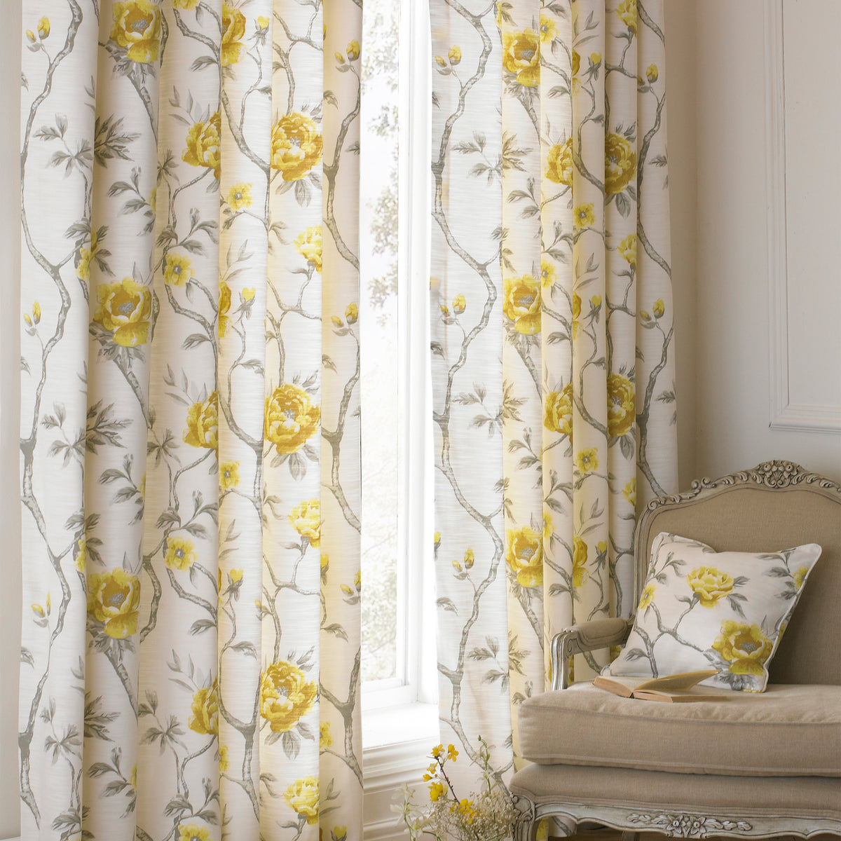 Rosemoor 229X137 Eyelet Curtains Ochre