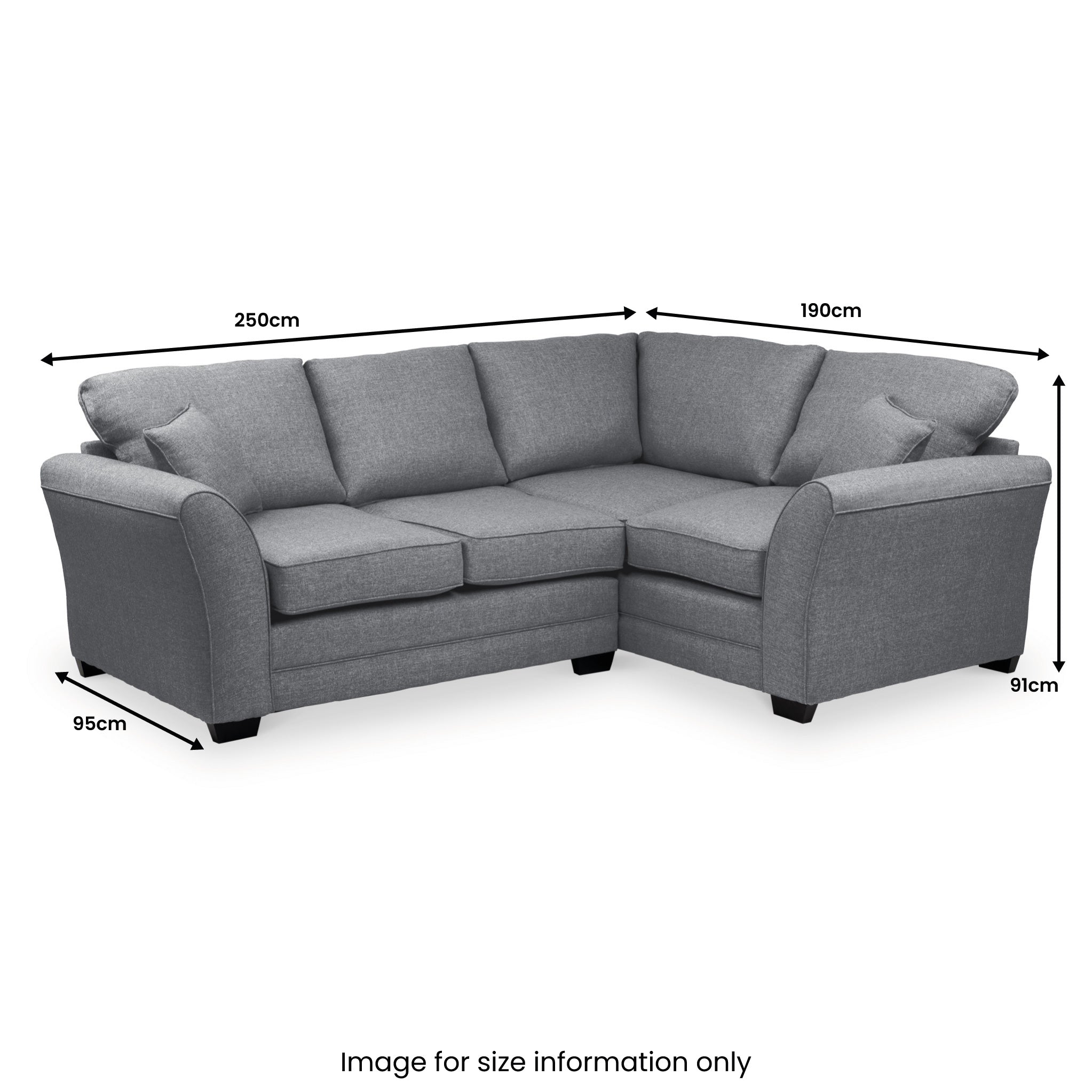 250cm store corner sofa