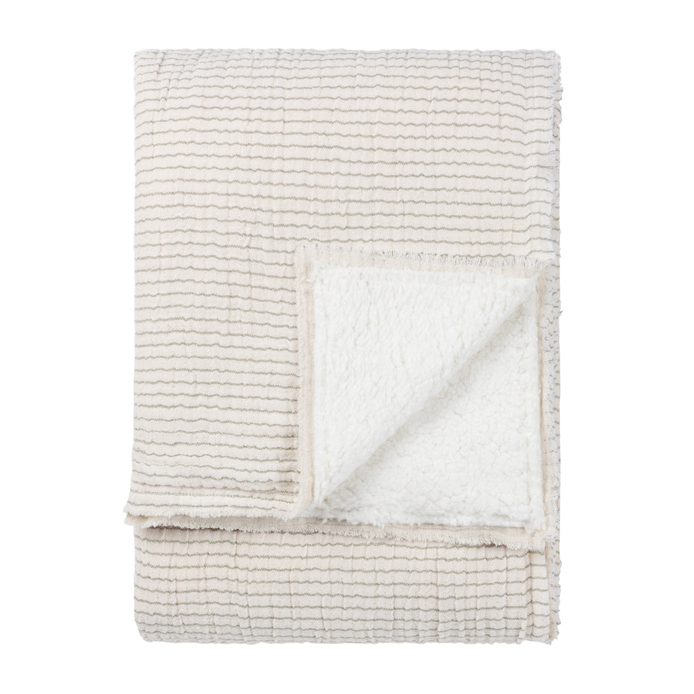 Skye Striped Sherpa Fleece Throw from Roseland Furniture