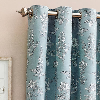 Sophia Floral Jacquard Eyelet Curtains