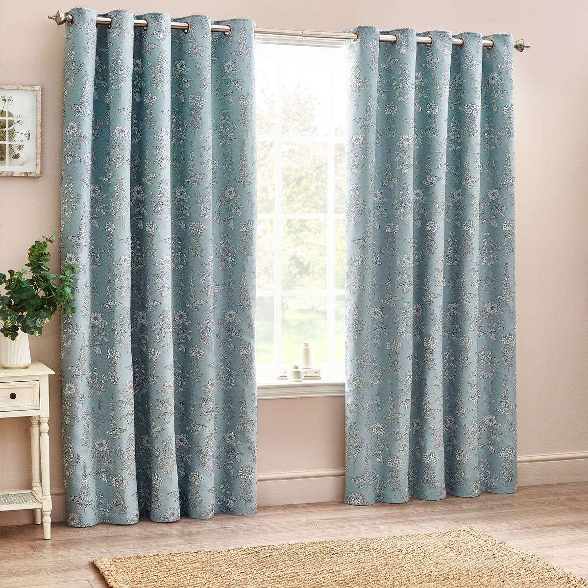 Sophia 229X137 Eyelet Curtain Blue