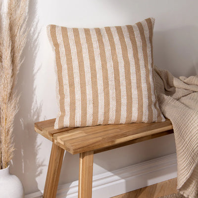 Strata Stripe Jute 45cm Cushion