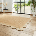 Natural Chesney Jute Scalloped Edge Natural Rug from Roseland Furniture