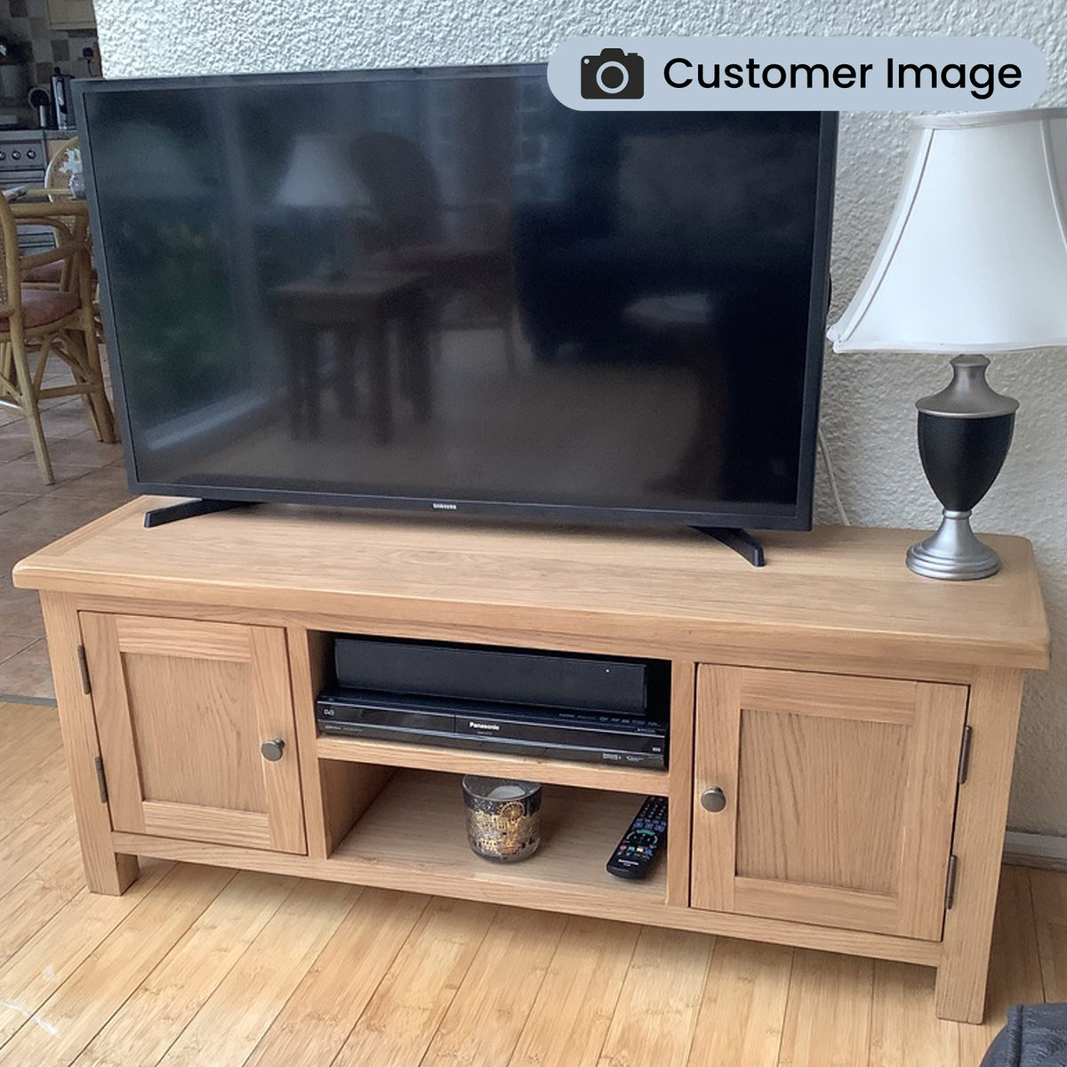 Surrey Oak TV Stand 120cm from Roseland Furniture