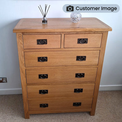 Surrey Oak 2 over 4 Drawer Chest