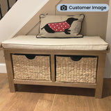 Surrey Oak Hall Bench with Baskets by Roseland Furniture