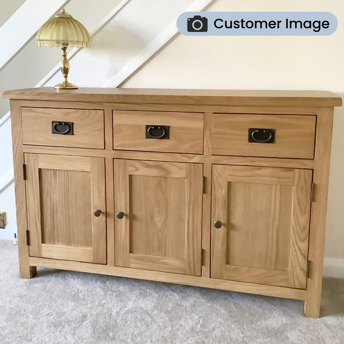 Surrey Oak Large Sideboard from Roseland Furniture