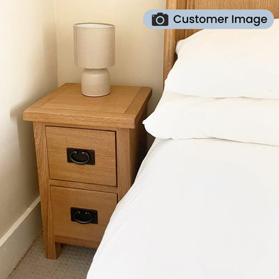 Surrey Oak Slim Bedside Table