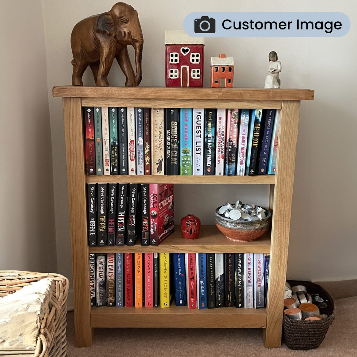 Surrey Oak Small Bookcase from Roseland Furniture