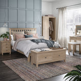 Trelan Oak 2 Drawer Blanket Bench from Roseland Furniture