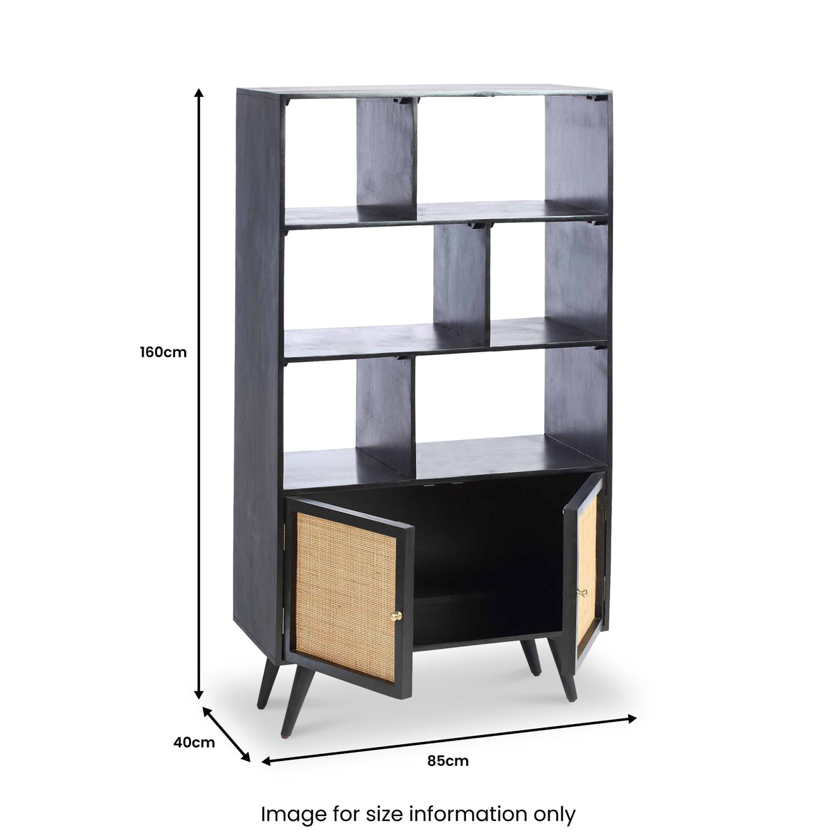 Venti Mango and Cane Bookcase from Roseland Furniture