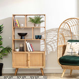 Venti Mango and Cane Bookcase Natural from Roseland Furniture