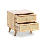 Venti Mango and Cane 2 Drawer Bedside from Roseland Furniture