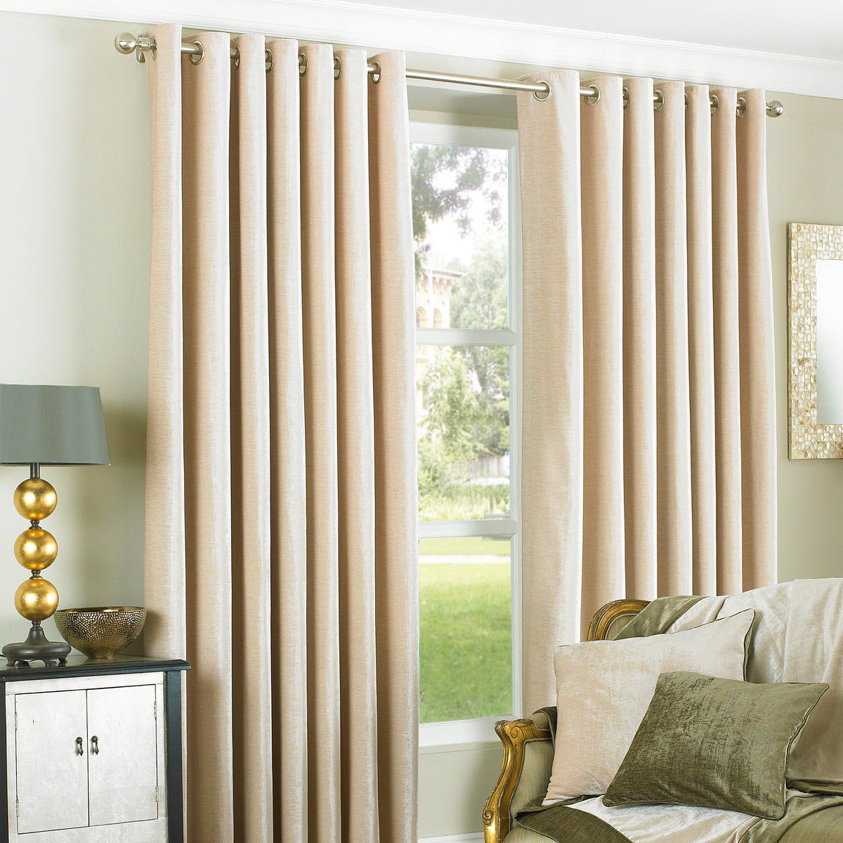 Wellesley 229X229 Eyelet Curtains Natural