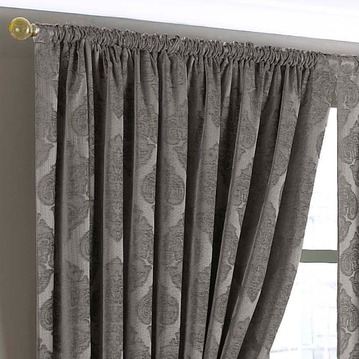 Winchester 168X183 Pencil Pleat Curtains Mocha