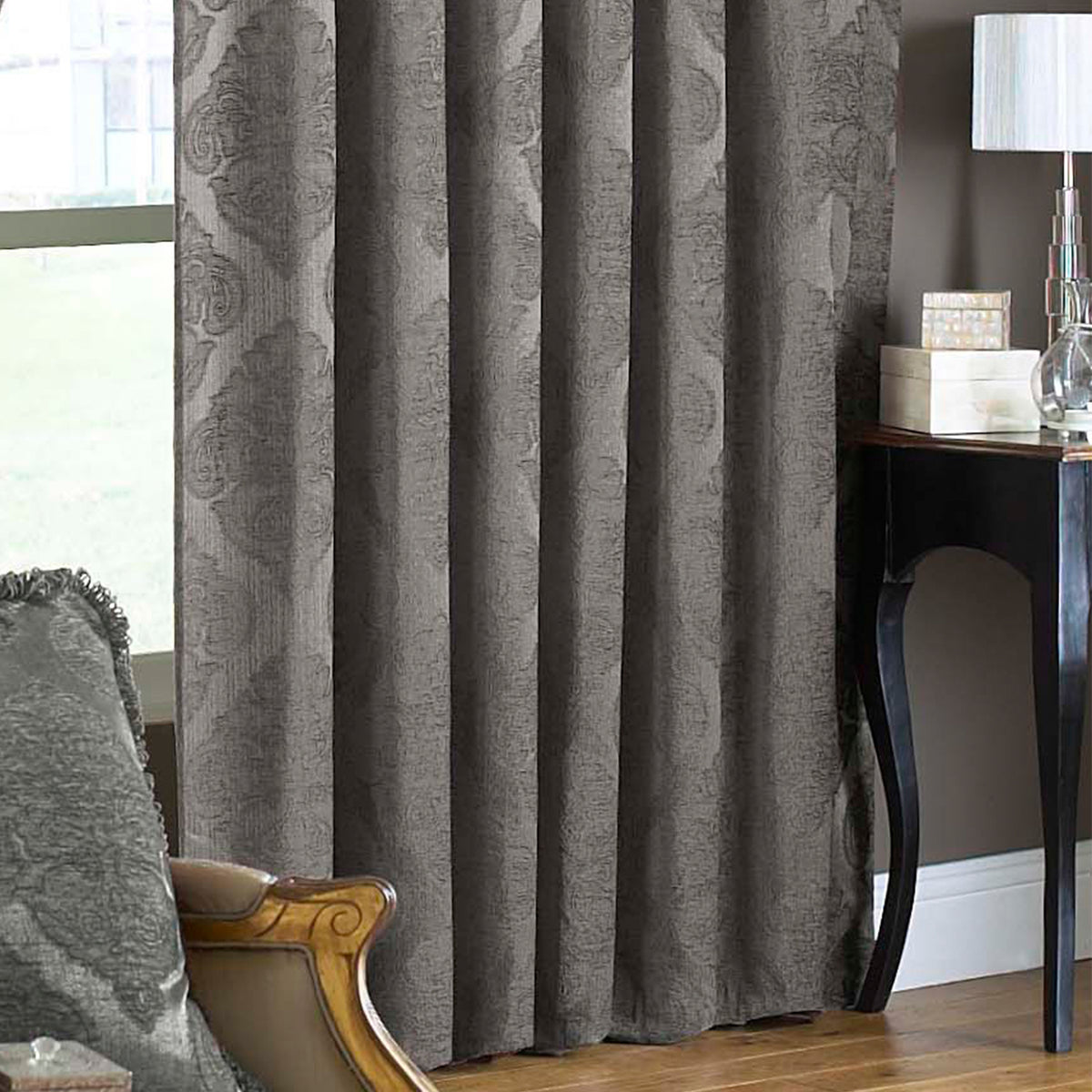 Winchester 168X183 Pencil Pleat Curtains Mocha