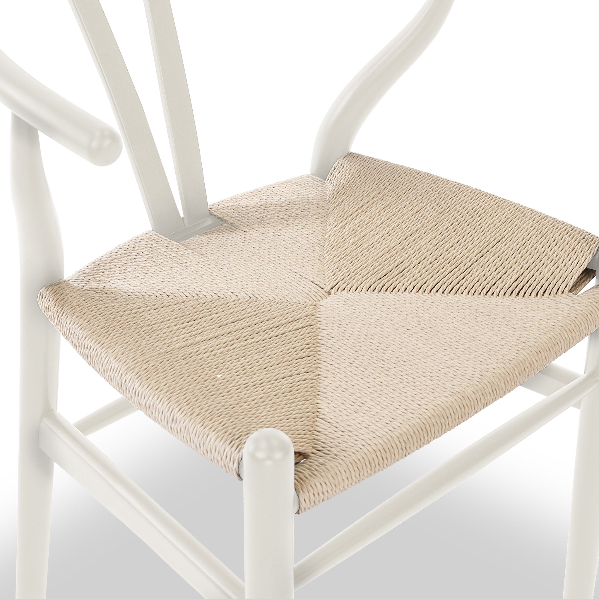 White wishbone store dining chair