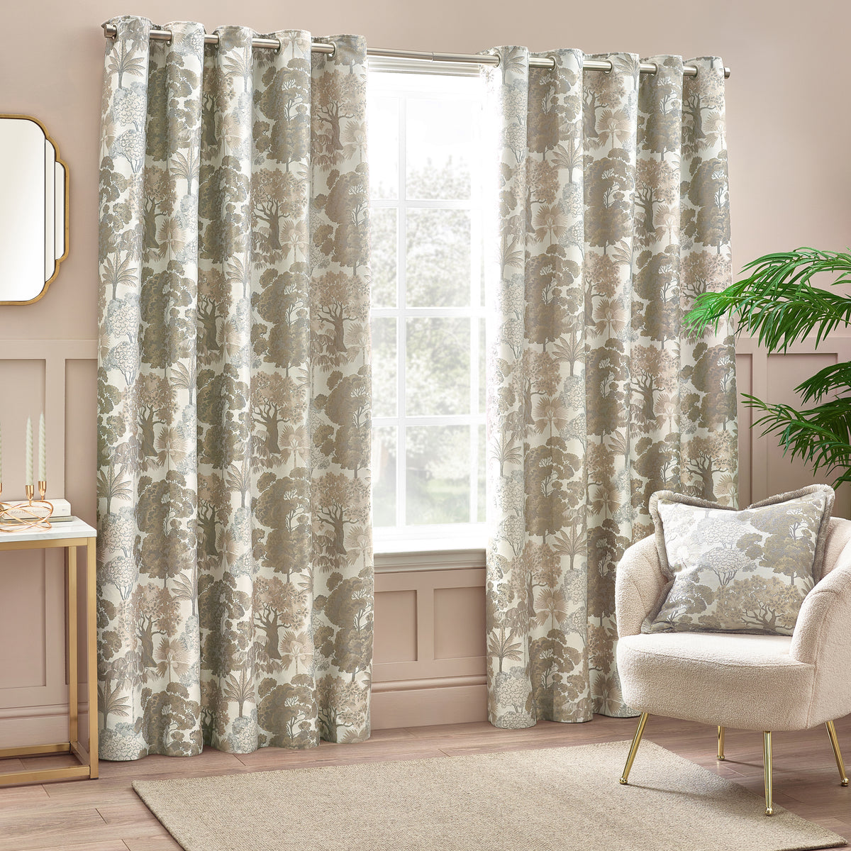 Woodlands 229X137 Eyelet Curtains Natural