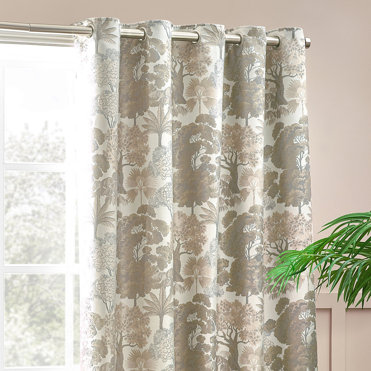 Woodlands 229X137 Eyelet Curtains Natural