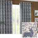 Winter Woods 228X137 Eyelet Curtains Midnight