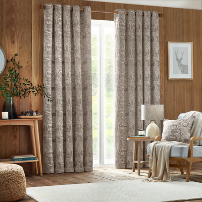 Winter Woods Chenille Eyelet Curtains