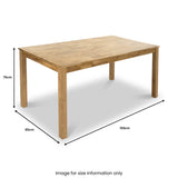 Wadebridge Oak 150cm Dining Table dimensions