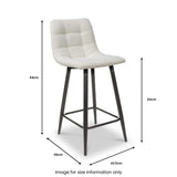 Wenford Faux Linen Bar Stool dimensions