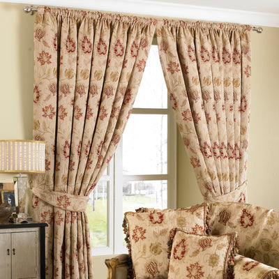 Zurich Floral Jacquard Pencil Pleat Curtains