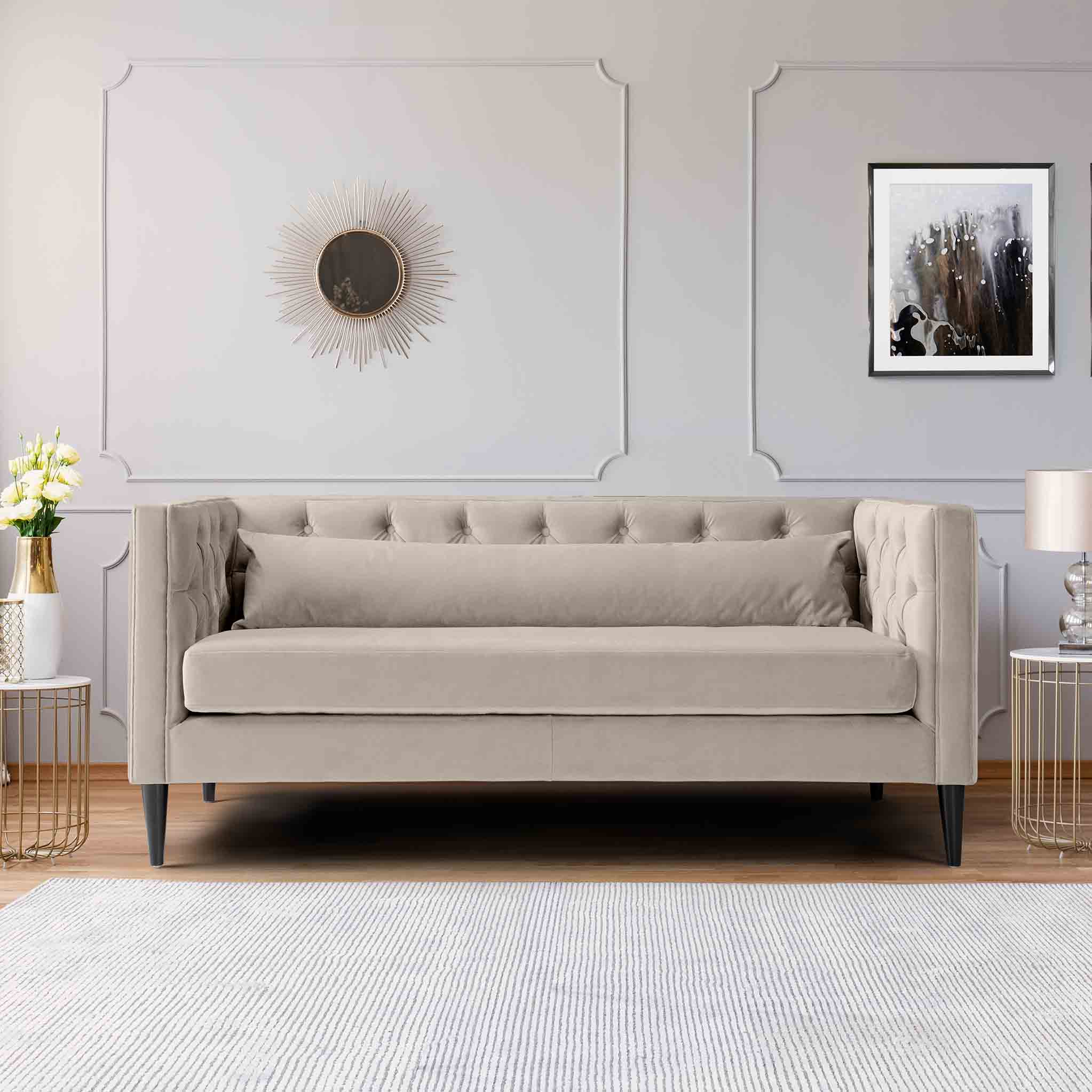 Tufted deals tuxedo sofa