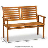 Napoli Acacia 2 Seater Bench dimensions