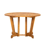 Acacia 120cm Round Gateleg Garden Table by Roseland Furniture