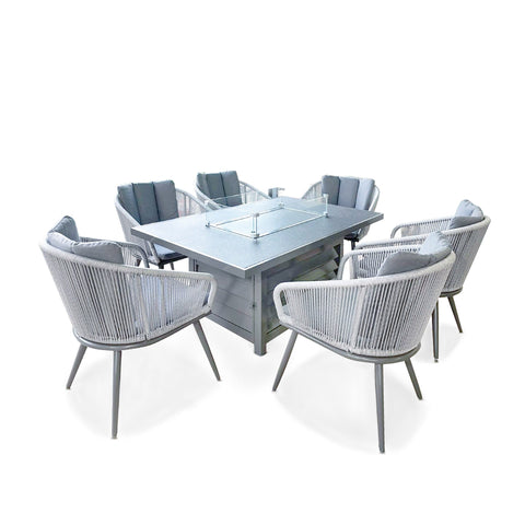 Aspen 6 seater round best sale dining set