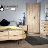 Asher Light Oak 4 Drawer Chest with black legs for bedroom