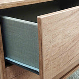 Asher Light Oak 2 Door 1 drawer Wide Tv Unit drawer close up