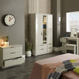 Beckett Cream Gloss 3 Drawer Dressing Table from Roseland