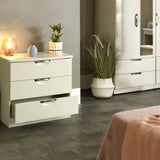 Beckett Cream Gloss 3 Drawer Chest from Roseland