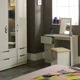 Beckett Cream Gloss Dressing Table with Stool from Roseland