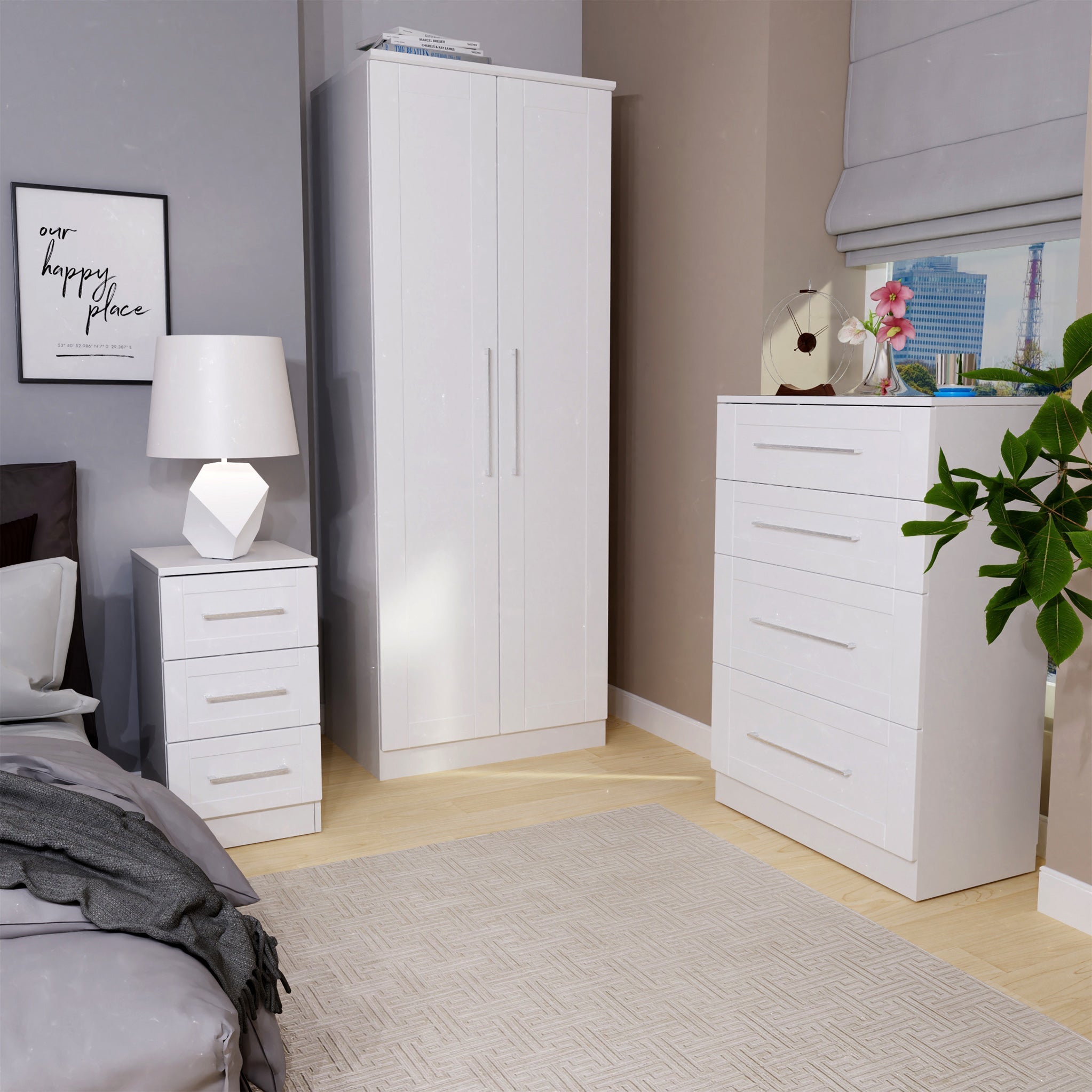 White shaker online nightstand