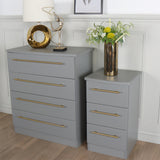 Bramham Grey 3 Drawer Bedside from Roseland