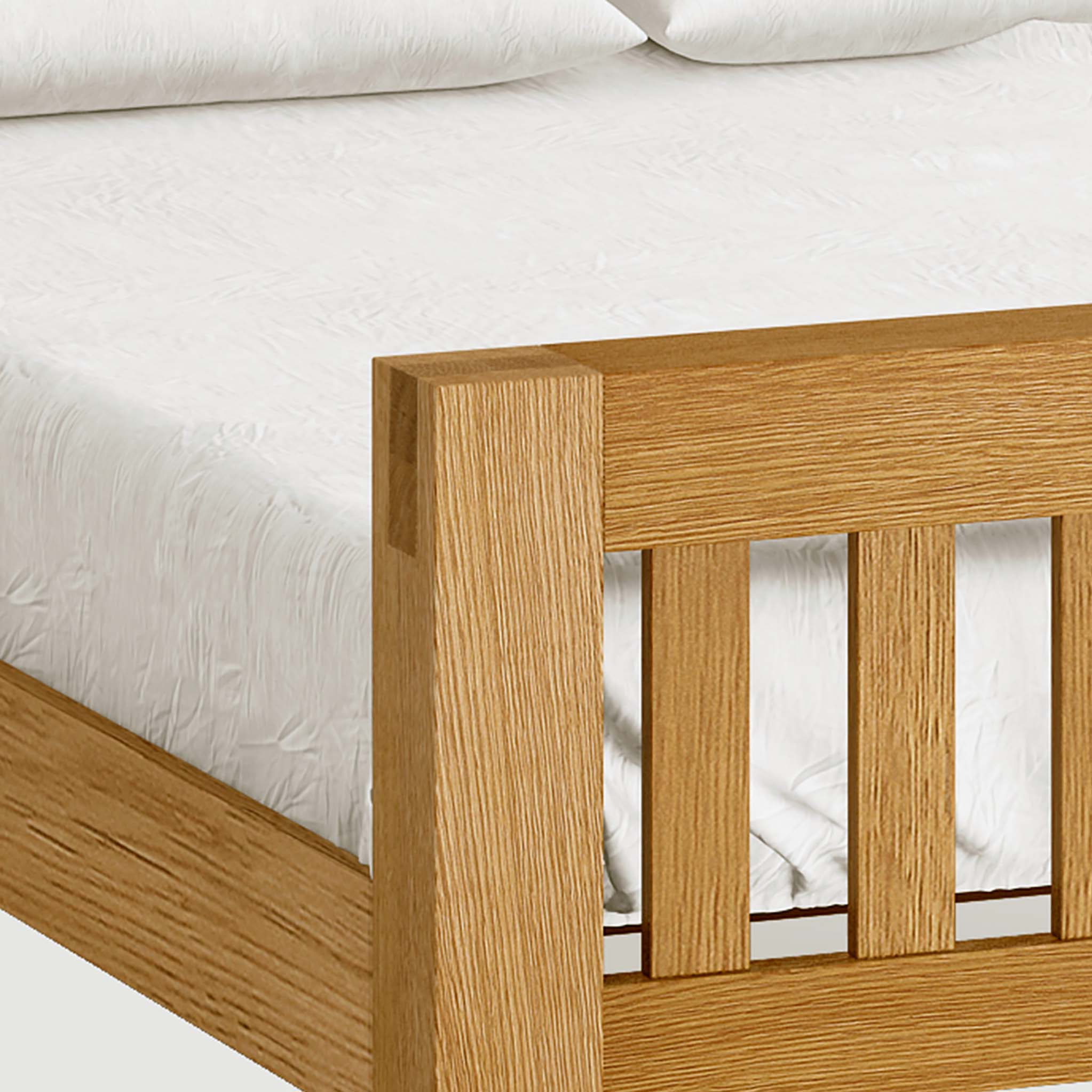 Solid oak online queen bed frame