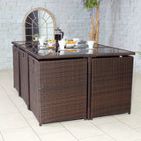 Cannes Brown 10 Seater Rattan Cube Dining Set