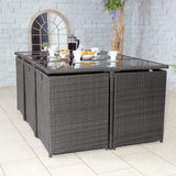 Cannes Grey 10 Seater Rattan Cube Dining Set