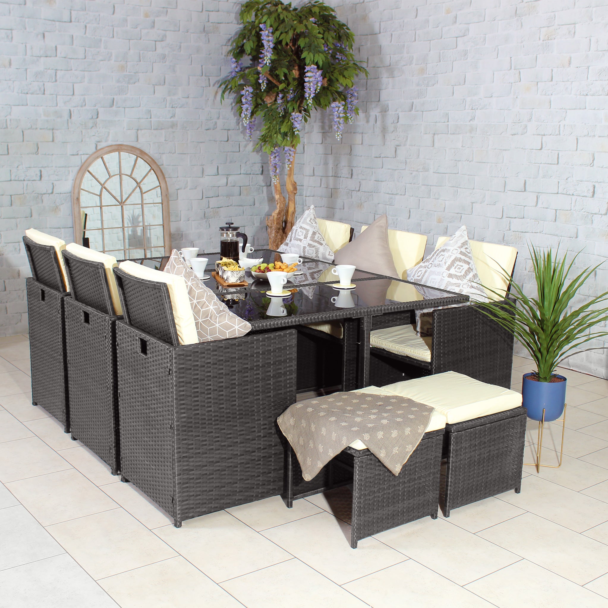 Rattan dining online cube