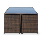 Cannes Brown 8 Seater Rattan Cube Dining Set