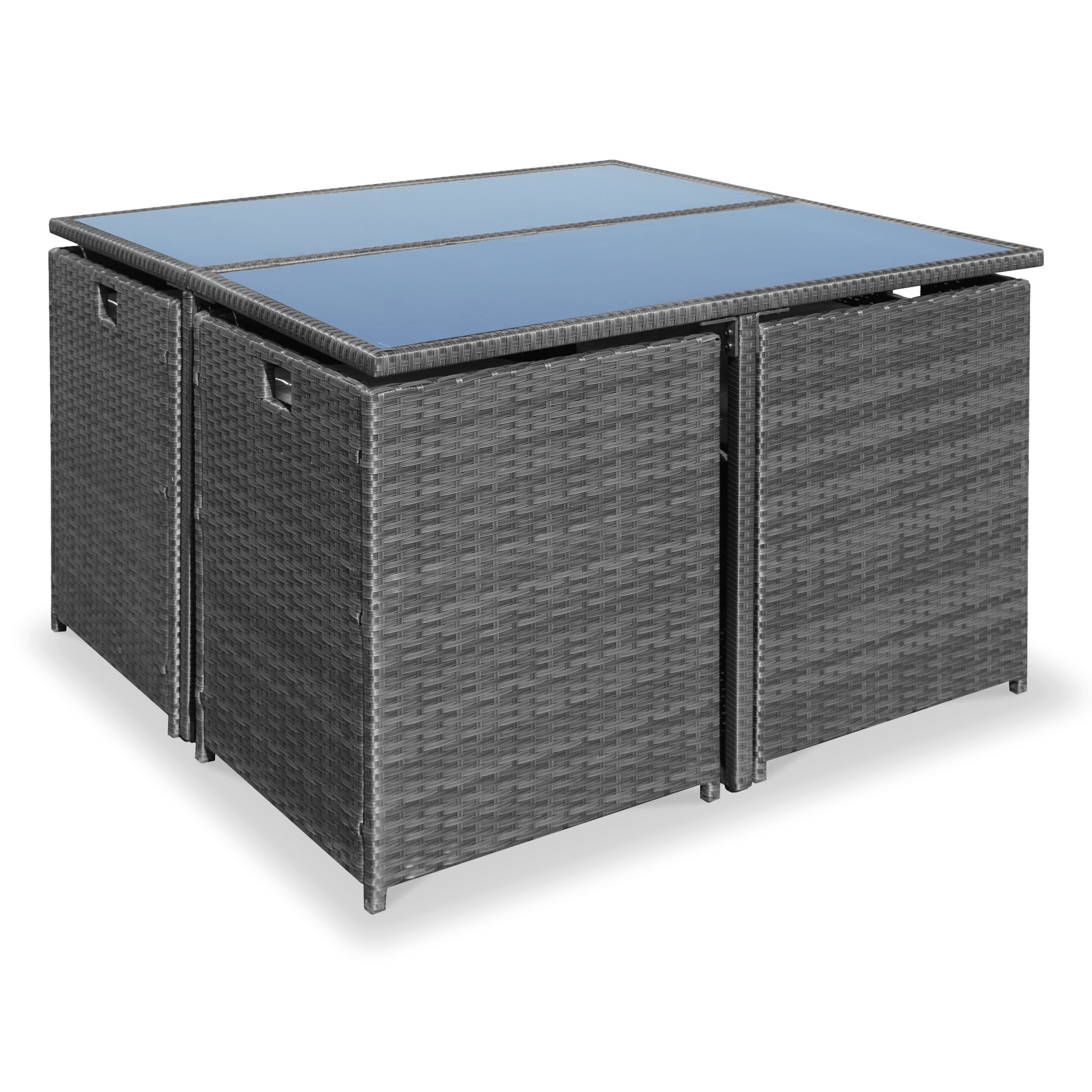 Rattan cube set 8 seater online grey