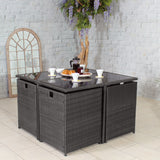 Cannes Grey 8 Seater Rattan Cube Dining Set