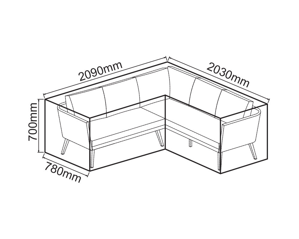 Milan Corner Grey Outdoor Furniture Heavy Duty Cover