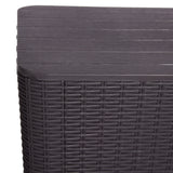 Faro 2 Seat Black Garden Bistro Storage Set close up of rattan weave effect