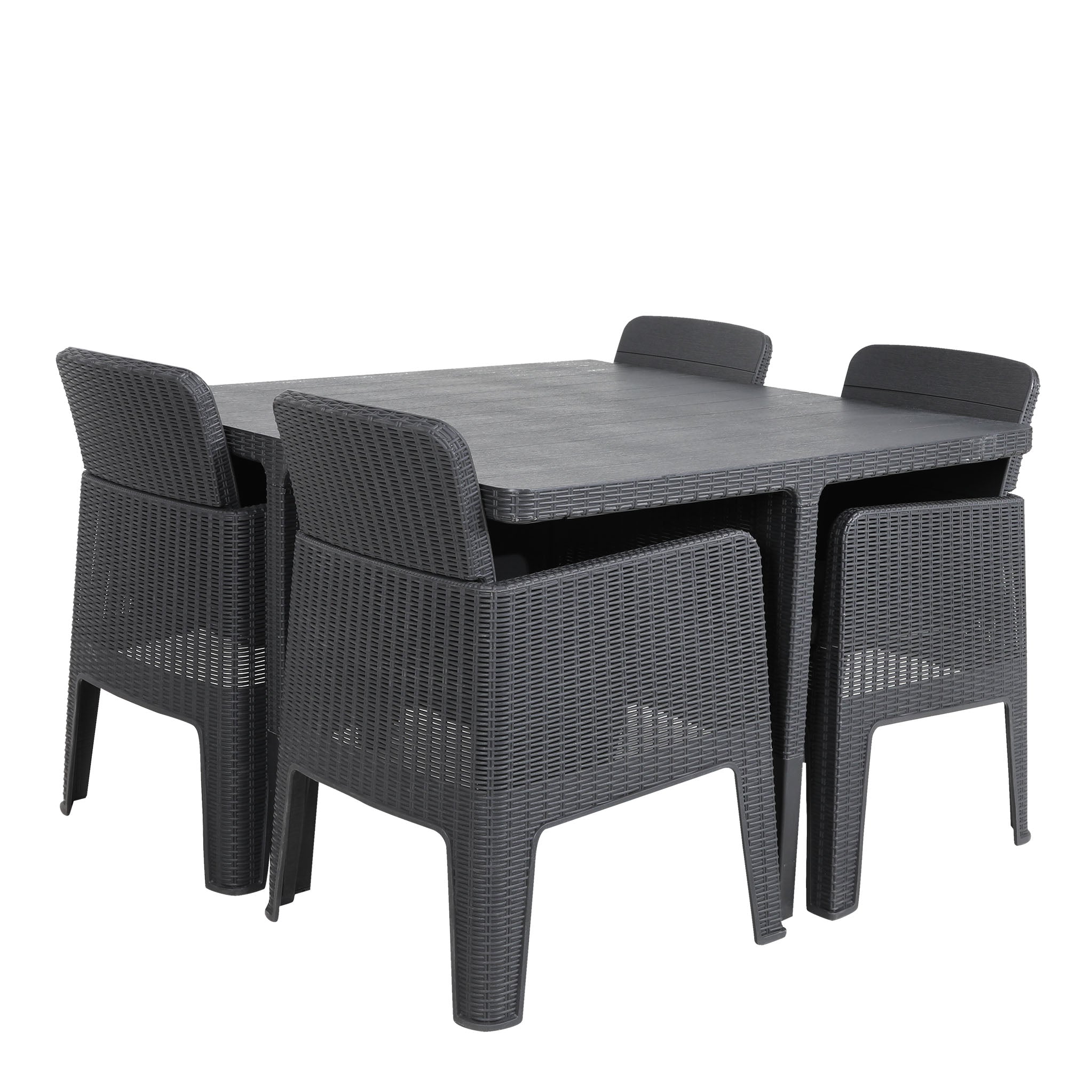 Black rattan discount cube dining set